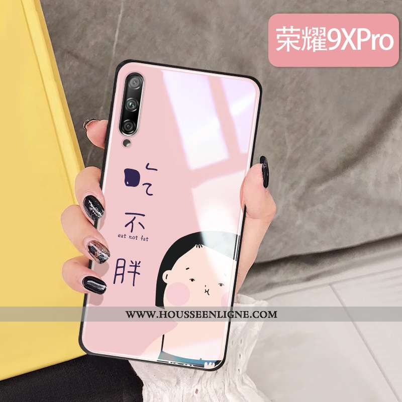 Coque Honor 9x Pro Personnalité Créatif Téléphone Portable Simple Verre Rose