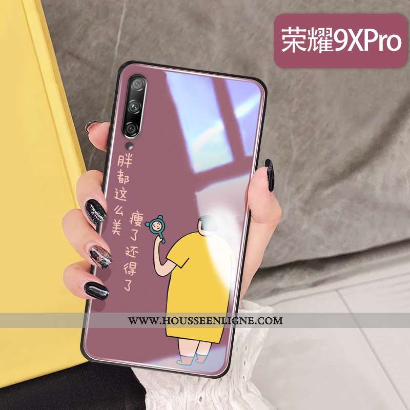 Coque Honor 9x Pro Personnalité Créatif Téléphone Portable Simple Verre Rose