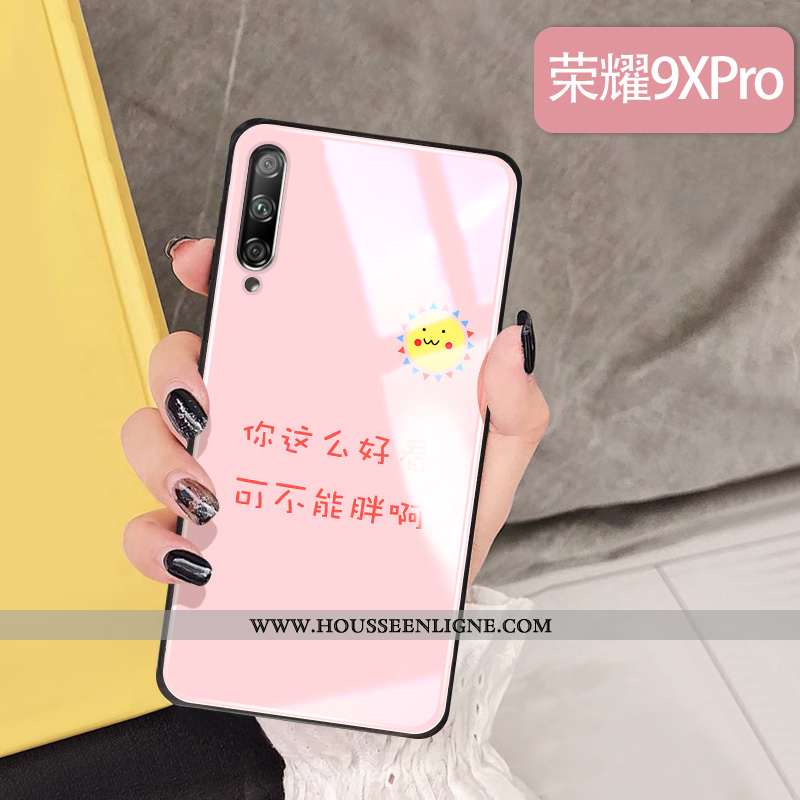 Coque Honor 9x Pro Personnalité Créatif Téléphone Portable Simple Verre Rose