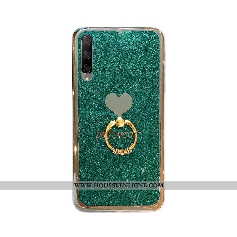 Coque Honor 9x Pro Protection Tendance Vert Amour Rose Étui Fluide Doux Verte