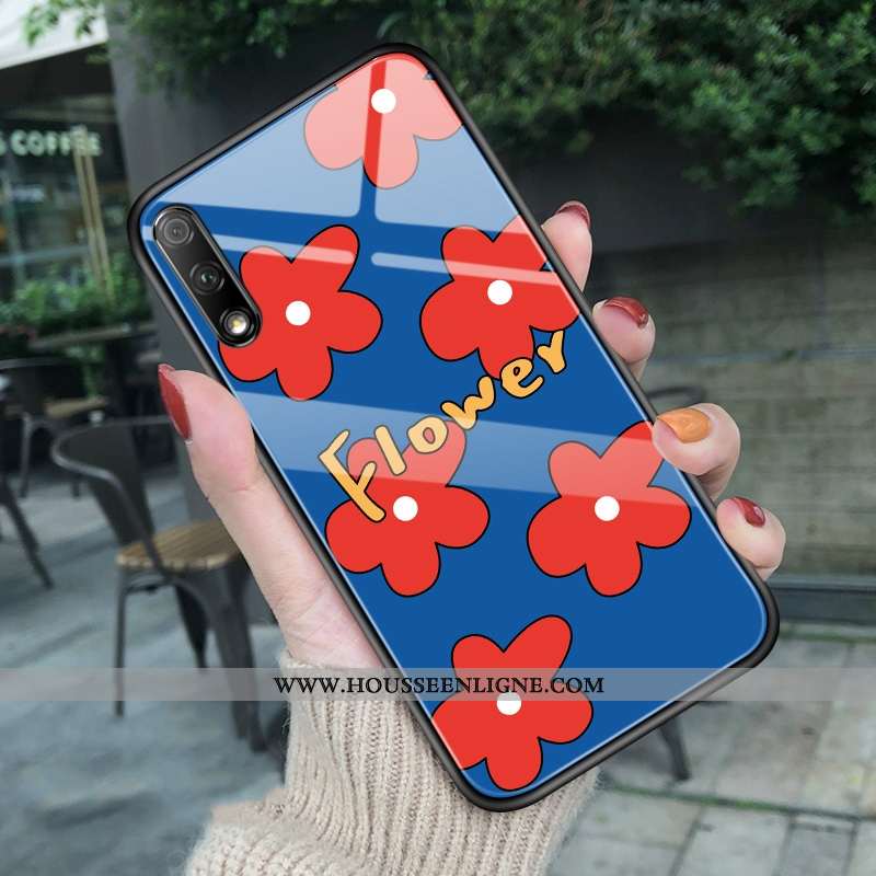 Coque Honor 9x Protection Verre Fleurs Frais Fleur Blanc Personnalité Blanche