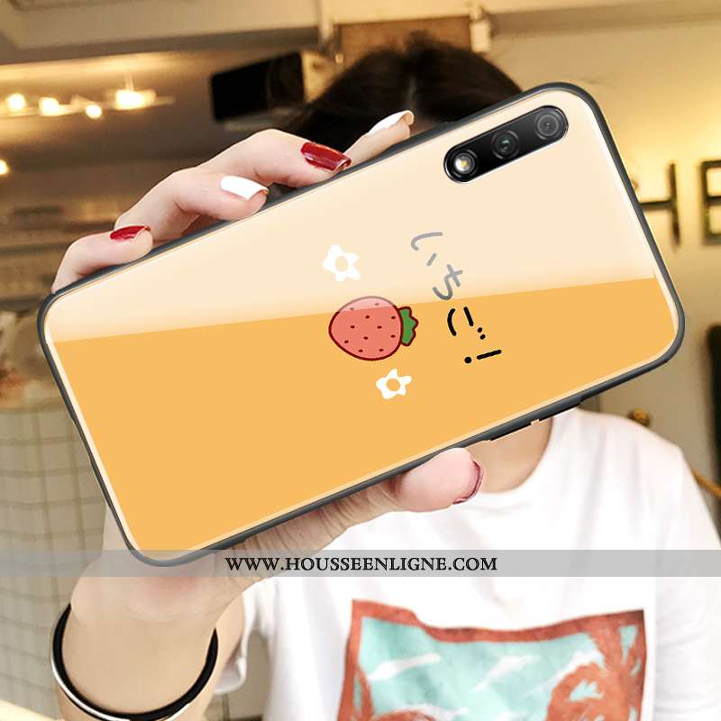 Coque Honor 9x Protection Verre Téléphone Portable Amoureux Tout Compris Personnalité Jaune