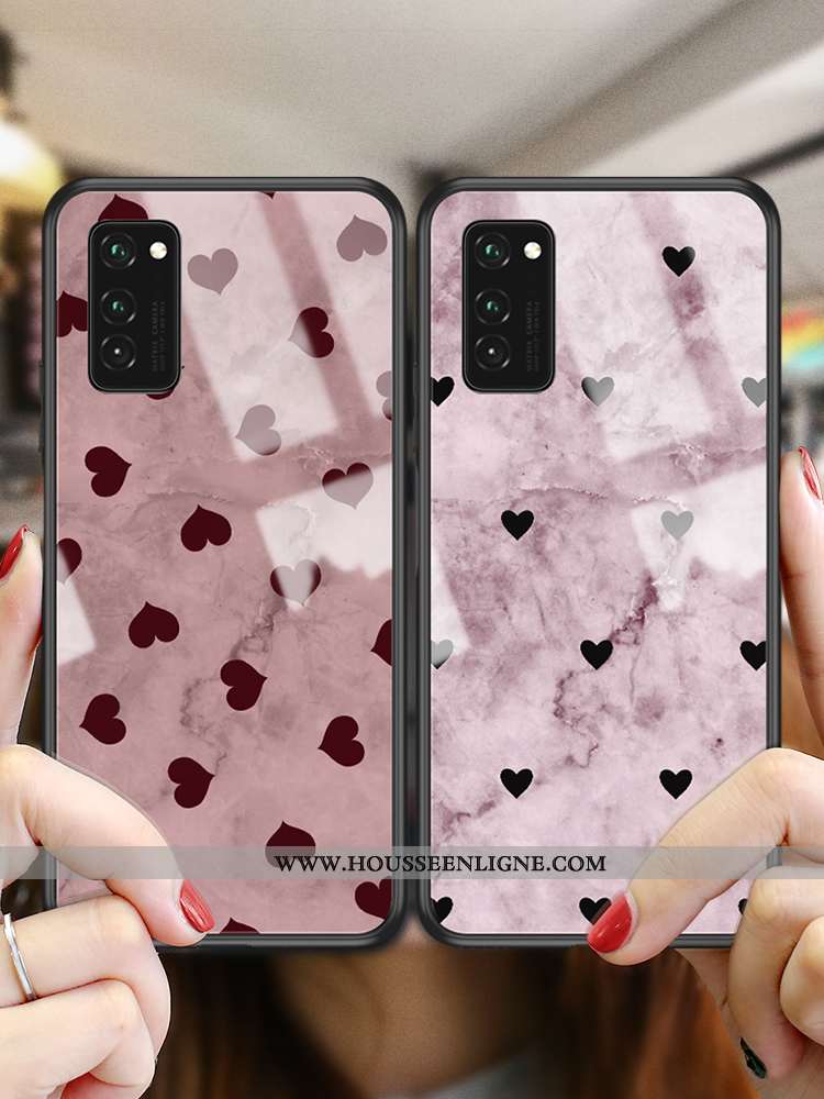 Coque Honor View30 Légère Silicone Tendance Ultra Verre Étui Luxe Rose