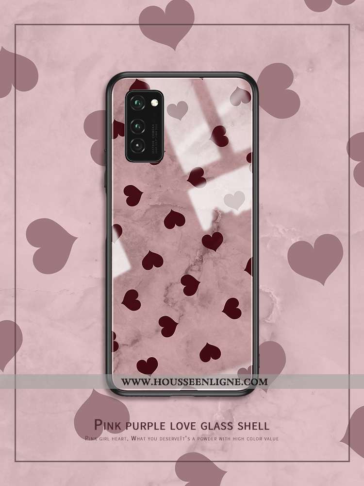 Coque Honor View30 Légère Silicone Tendance Ultra Verre Étui Luxe Rose