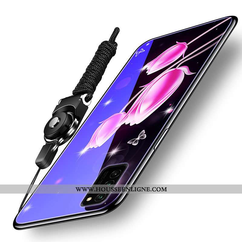 Coque Honor View30 Personnalité Tendance Protection Net Rouge Silicone Bleu Difficile Violet
