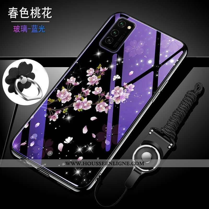 Coque Honor View30 Personnalité Tendance Protection Net Rouge Silicone Bleu Difficile Violet