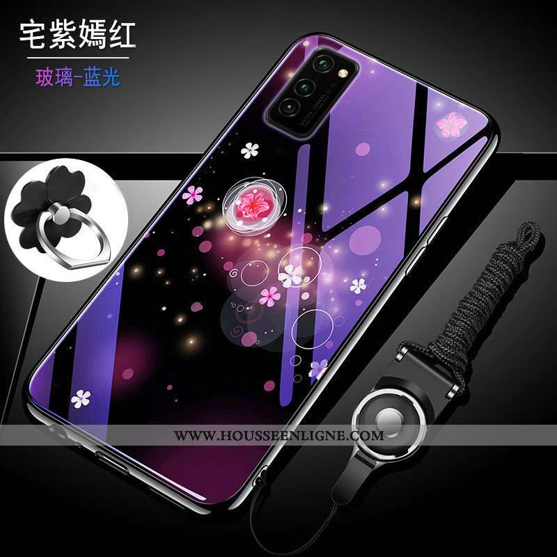 Coque Honor View30 Personnalité Tendance Protection Net Rouge Silicone Bleu Difficile Violet