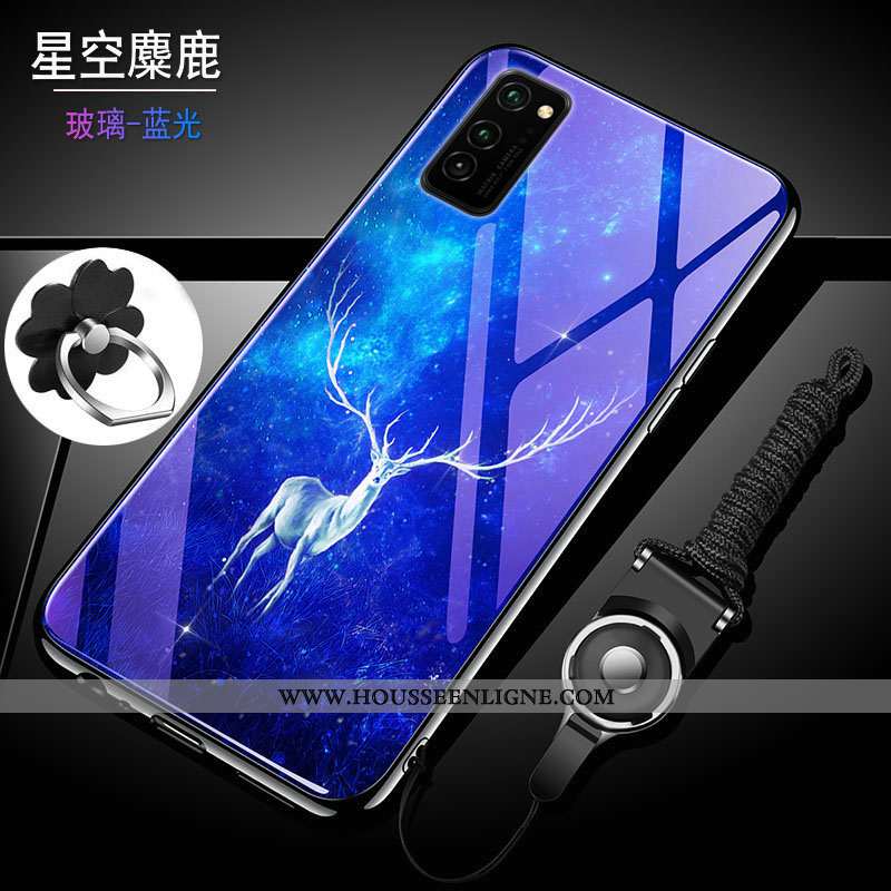 Coque Honor View30 Personnalité Tendance Protection Net Rouge Silicone Bleu Difficile Violet
