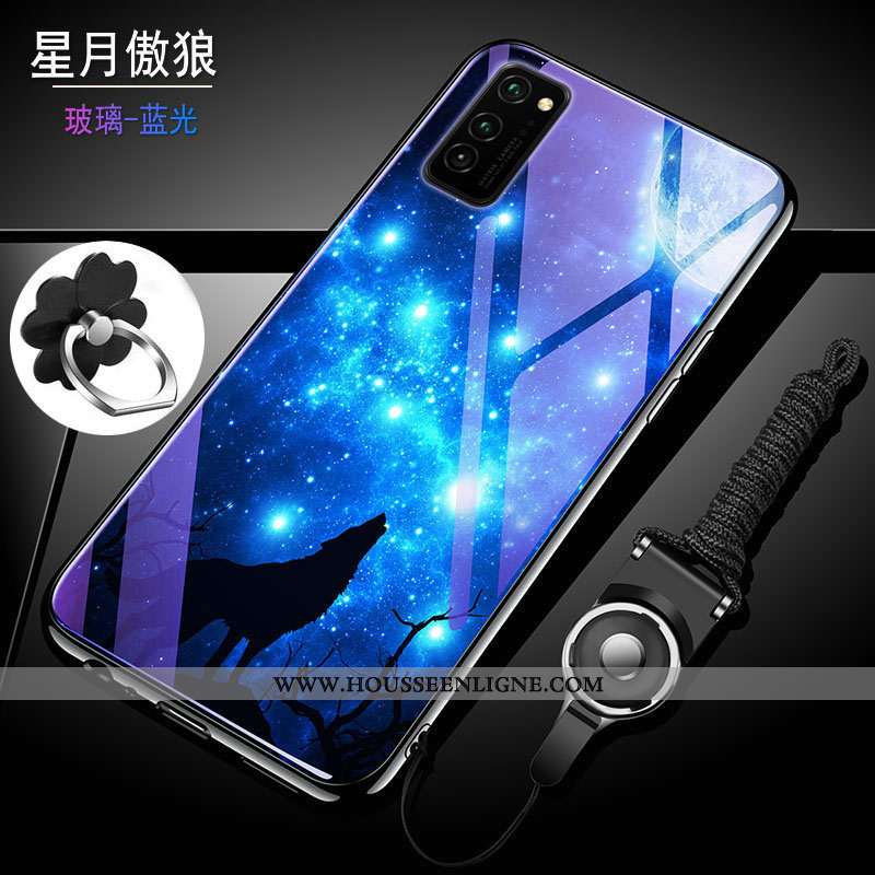 Coque Honor View30 Personnalité Tendance Protection Net Rouge Silicone Bleu Difficile Violet