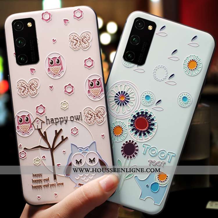 Coque Honor View30 Pro Charmant Ultra Ornements Suspendus Net Rouge Silicone Légère Vent Rose