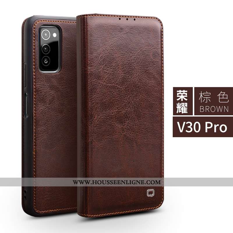 Coque Honor View30 Pro Cuir Protection Business Téléphone Portable Étui Housse Marron