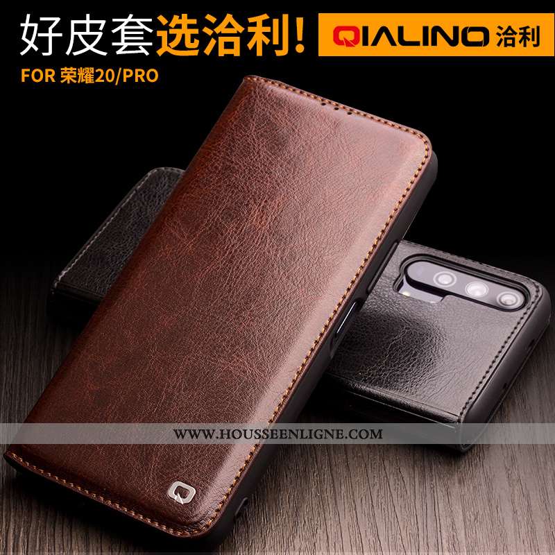 Coque Honor View30 Pro Cuir Protection Business Téléphone Portable Étui Housse Marron