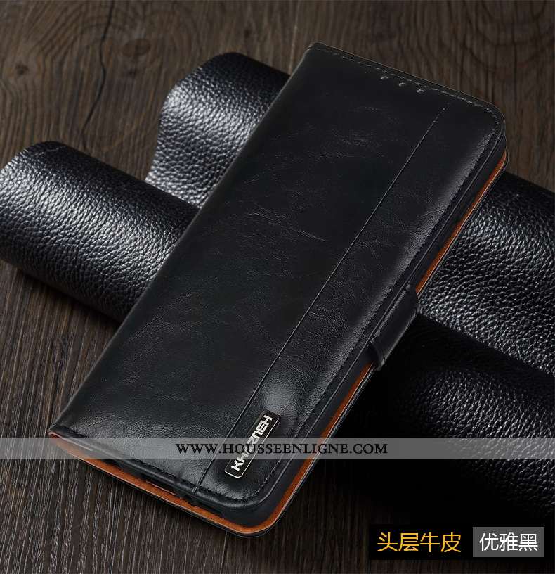 Coque Honor View30 Pro Cuir Véritable Housse Plier Téléphone Portable Boucle Magnétique Business Étu
