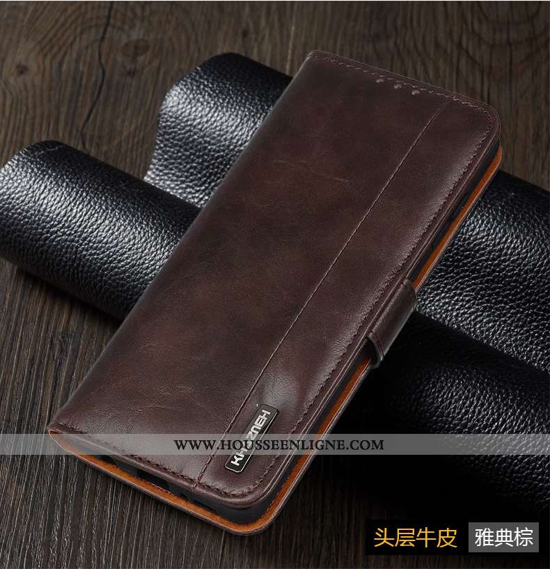 Coque Honor View30 Pro Cuir Véritable Housse Plier Téléphone Portable Boucle Magnétique Business Étu