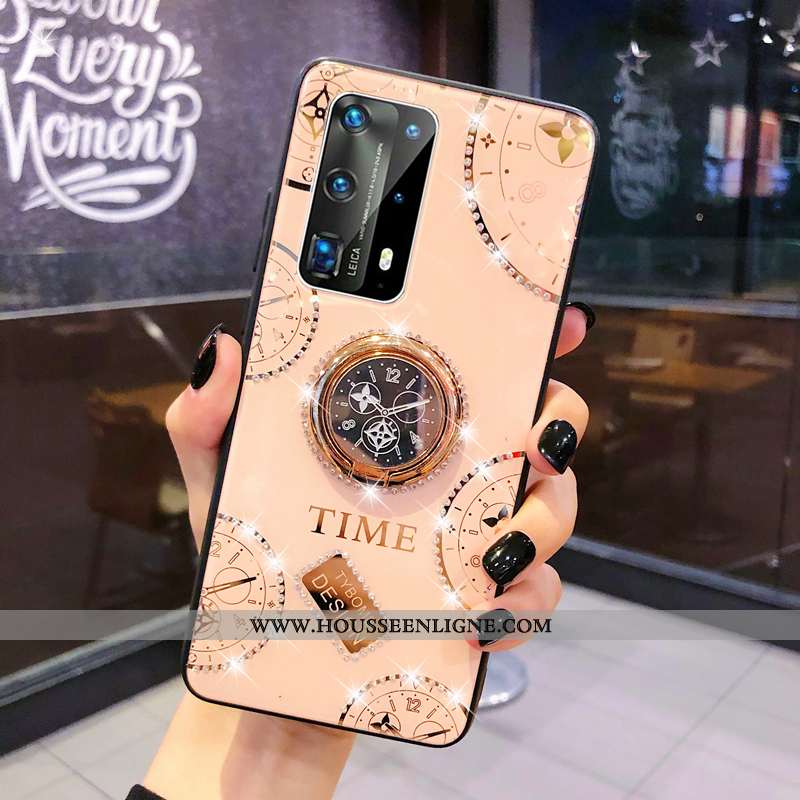 Coque Honor View30 Pro Luxe Ornements Suspendus Net Rouge Étui Silicone Nouveau Personnalité Rose