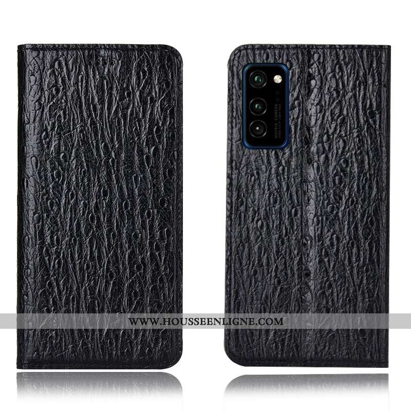 Coque Honor View30 Pro Modèle Fleurie Protection Oiseau Téléphone Portable Incassable Housse Noir