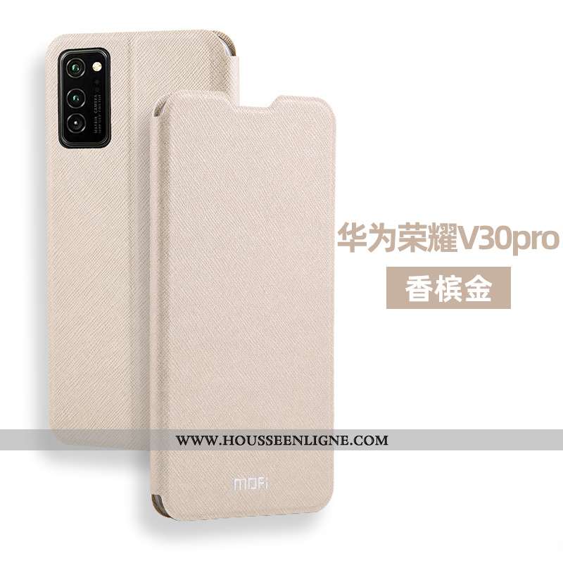 Coque Honor View30 Pro Protection Cuir Tout Compris Clamshell Incassable Silicone Rose