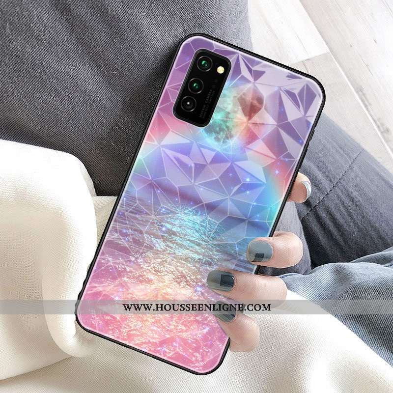 Coque Honor View30 Pro Protection Losange Étui Planète Violet Rose