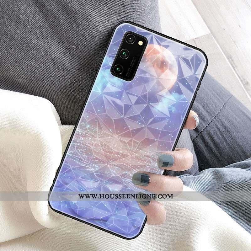 Coque Honor View30 Pro Protection Losange Étui Planète Violet Rose