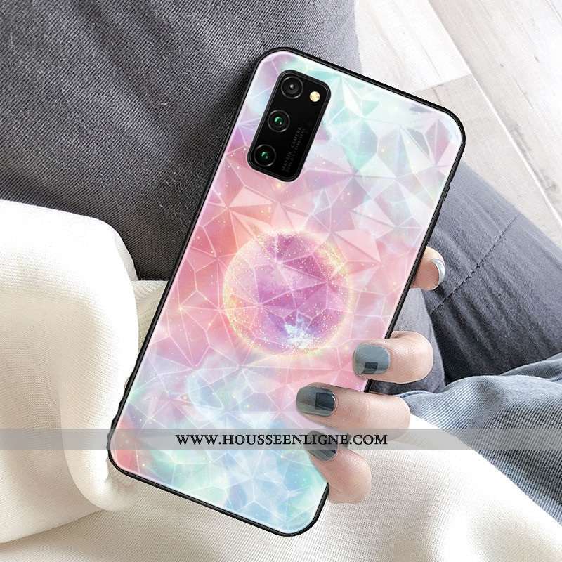 Coque Honor View30 Pro Protection Losange Étui Planète Violet Rose