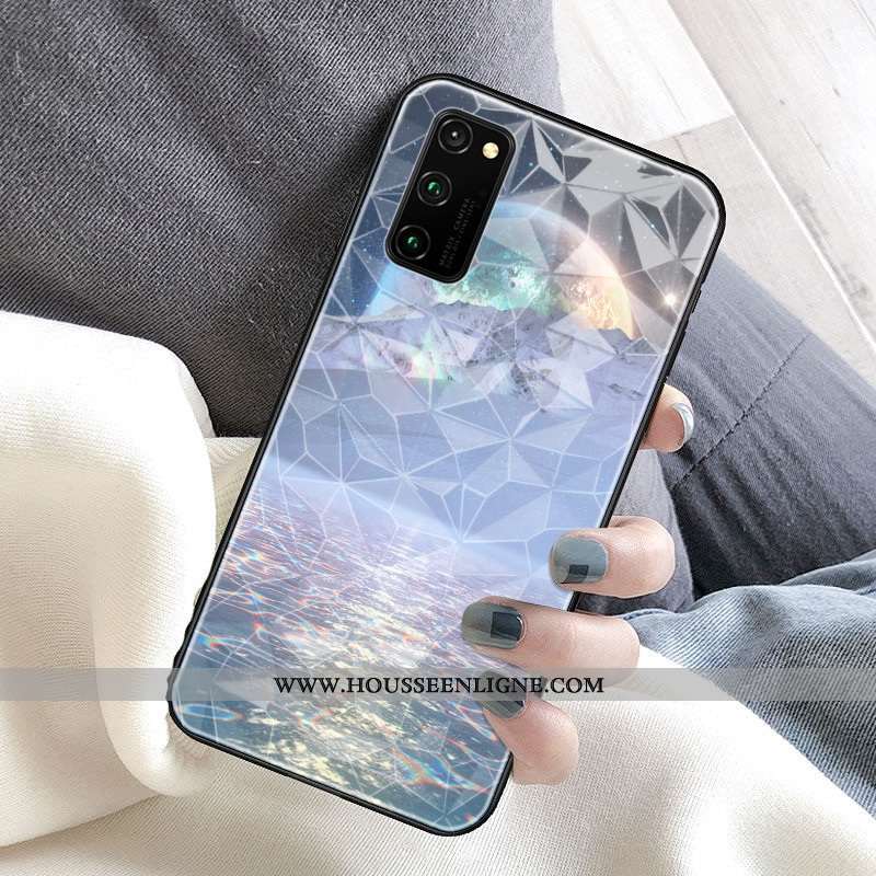 Coque Honor View30 Pro Protection Losange Étui Planète Violet Rose