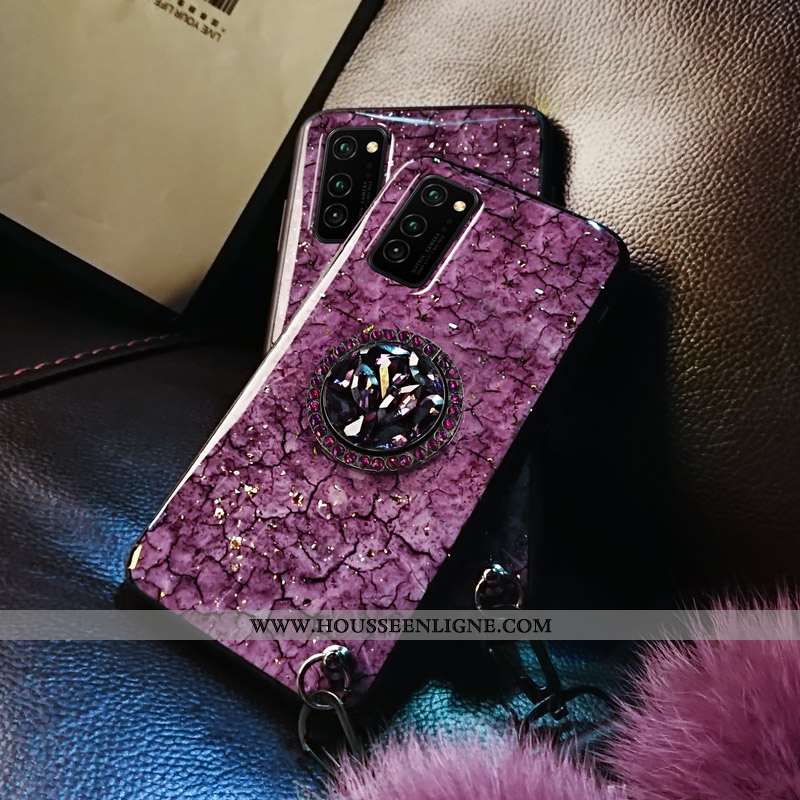 Coque Honor View30 Pro Protection Verre Personnalité Net Rouge Tendance Silicone Étui Violet