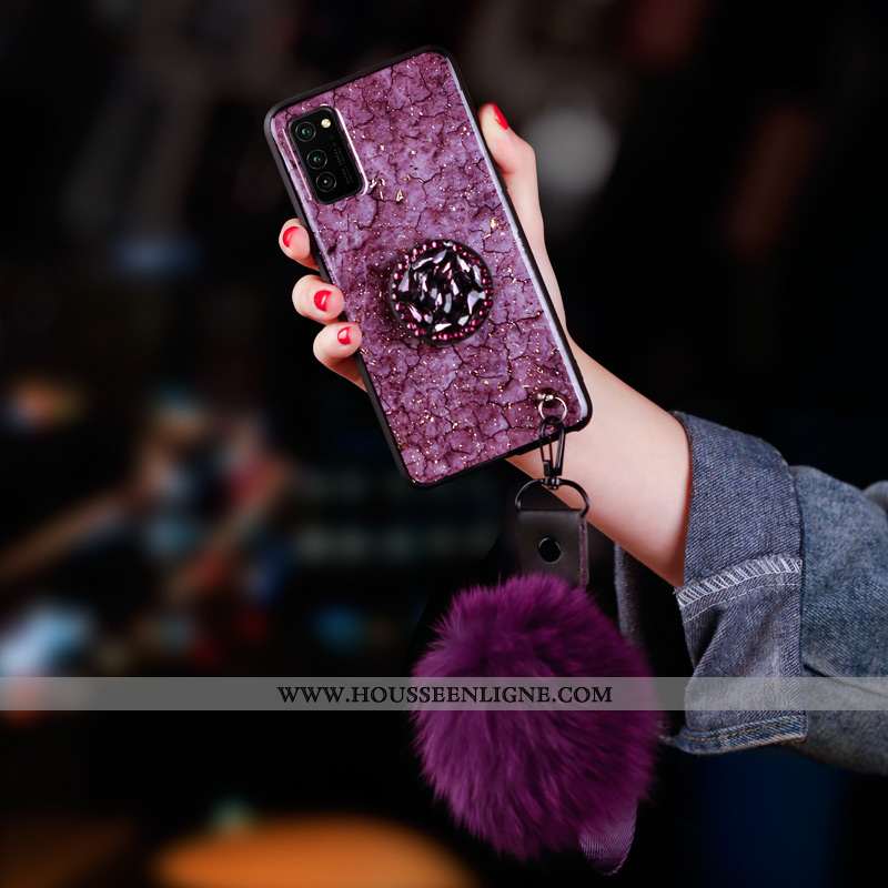 Coque Honor View30 Pro Protection Verre Personnalité Net Rouge Tendance Silicone Étui Violet