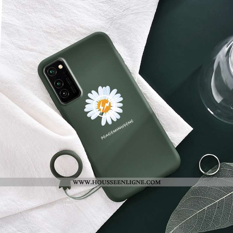 Coque Honor View30 Pro Silicone Personnalité Petite Marguerite Simple Fluide Doux Étui Dragon Verte