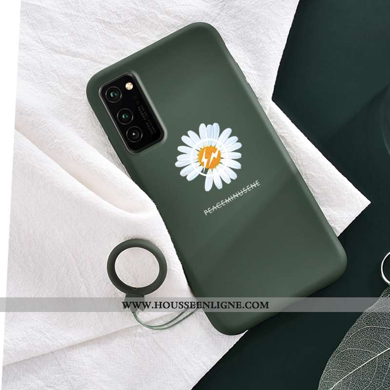 Coque Honor View30 Pro Silicone Personnalité Petite Marguerite Simple Fluide Doux Étui Dragon Verte