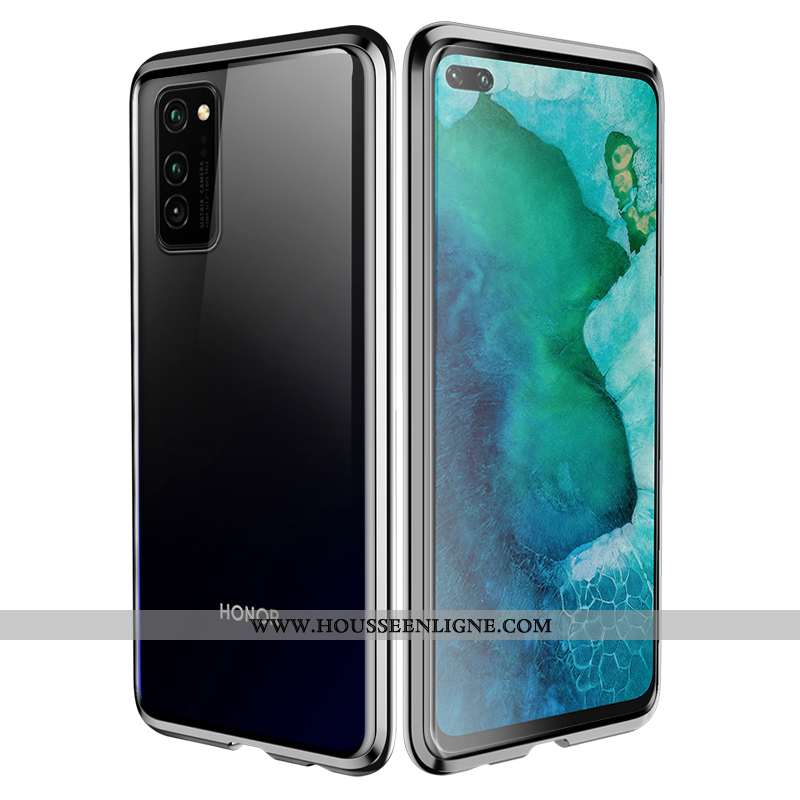Coque Honor View30 Pro Transparent Protection Incassable Bleu Magnétisme Net Rouge Tout Compris
