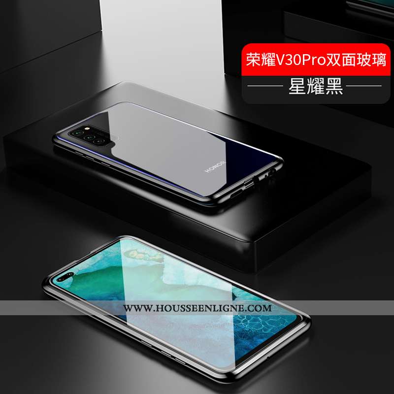 Coque Honor View30 Pro Transparent Protection Incassable Bleu Magnétisme Net Rouge Tout Compris