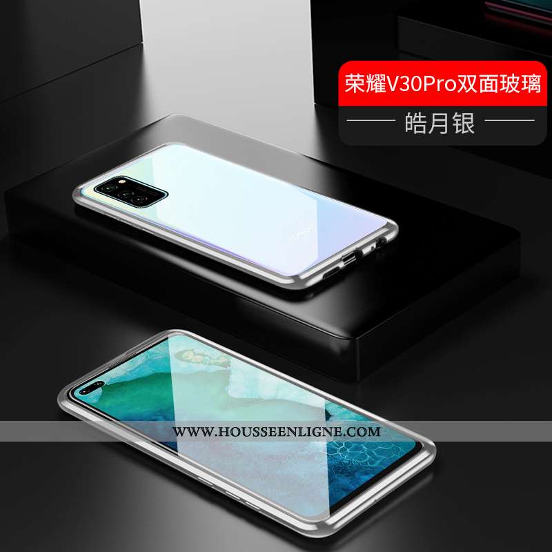 Coque Honor View30 Pro Transparent Protection Incassable Bleu Magnétisme Net Rouge Tout Compris