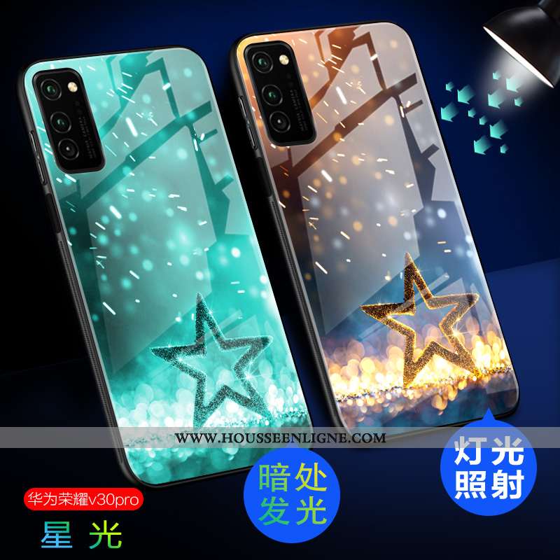 Coque Honor View30 Pro Ultra Tendance Téléphone Portable Incassable Amoureux Vert Tempérer Verte