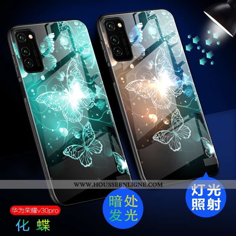 Coque Honor View30 Pro Ultra Tendance Téléphone Portable Incassable Amoureux Vert Tempérer Verte