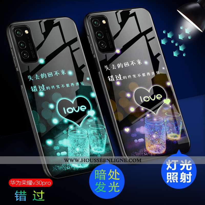 Coque Honor View30 Pro Ultra Tendance Téléphone Portable Incassable Amoureux Vert Tempérer Verte