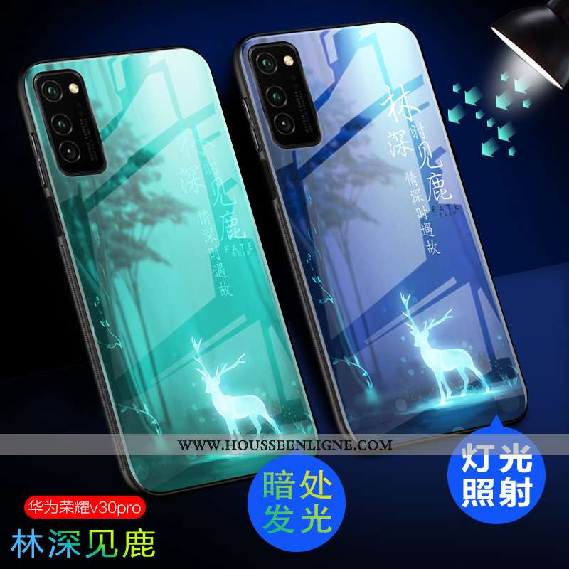 Coque Honor View30 Pro Ultra Tendance Téléphone Portable Incassable Amoureux Vert Tempérer Verte