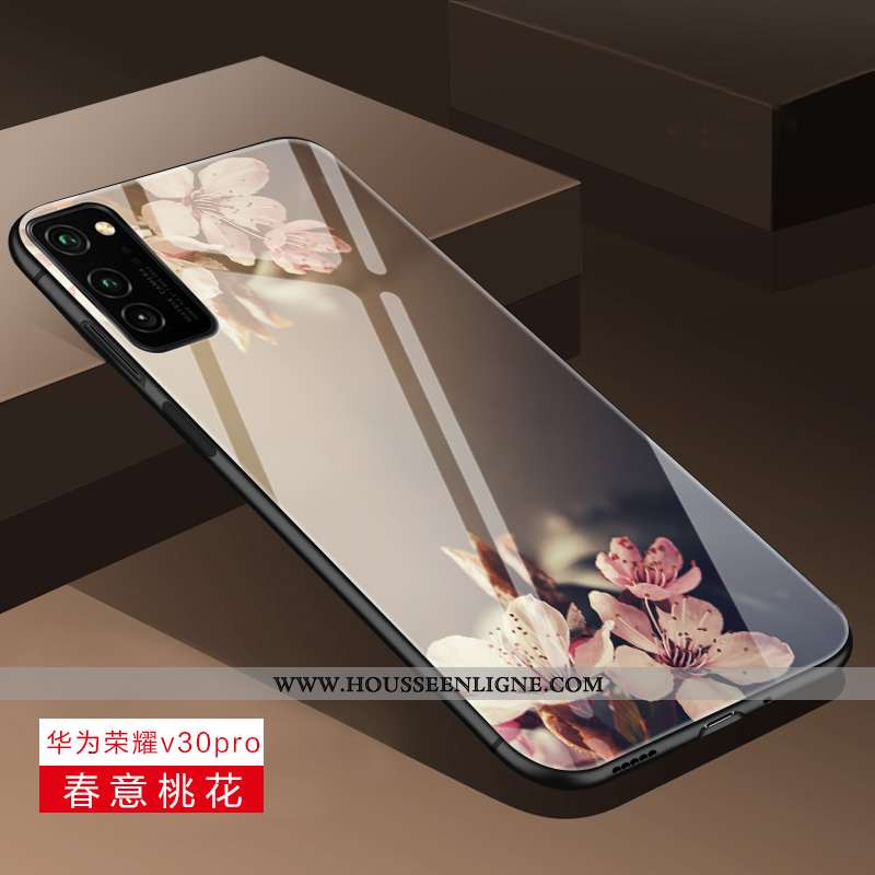 Coque Honor View30 Pro Ultra Tendance Téléphone Portable Incassable Amoureux Vert Tempérer Verte