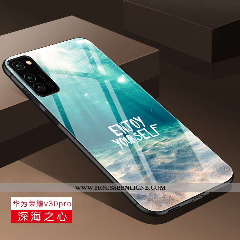 Coque Honor View30 Pro Ultra Tendance Téléphone Portable Incassable Amoureux Vert Tempérer Verte