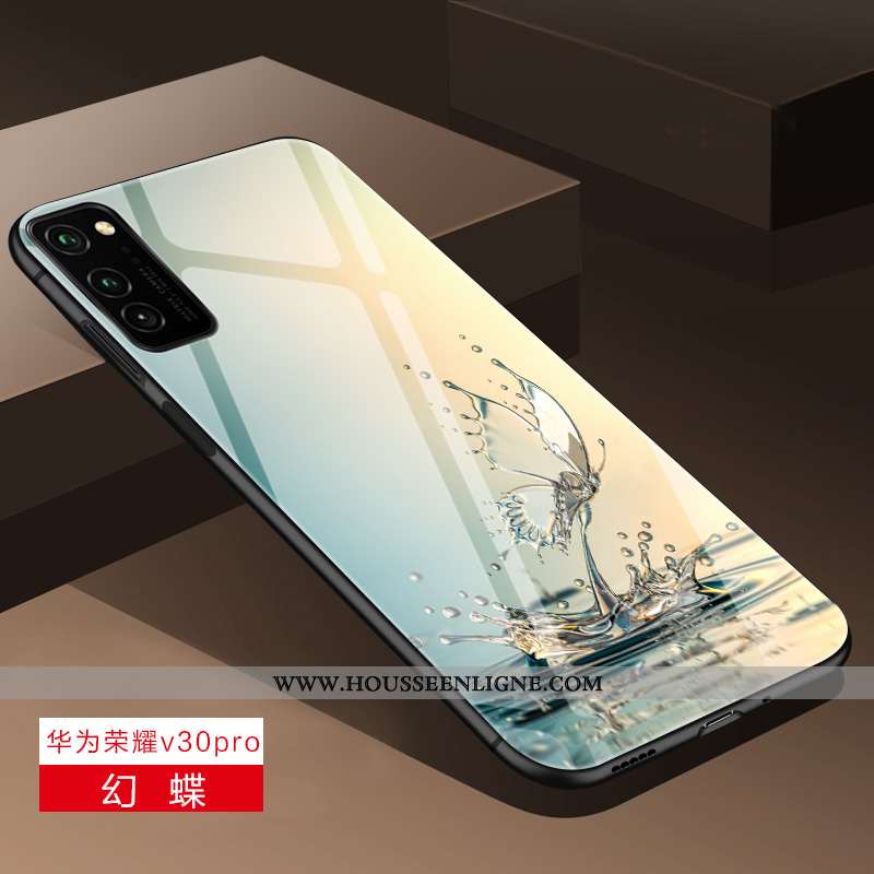 Coque Honor View30 Pro Ultra Tendance Téléphone Portable Incassable Amoureux Vert Tempérer Verte