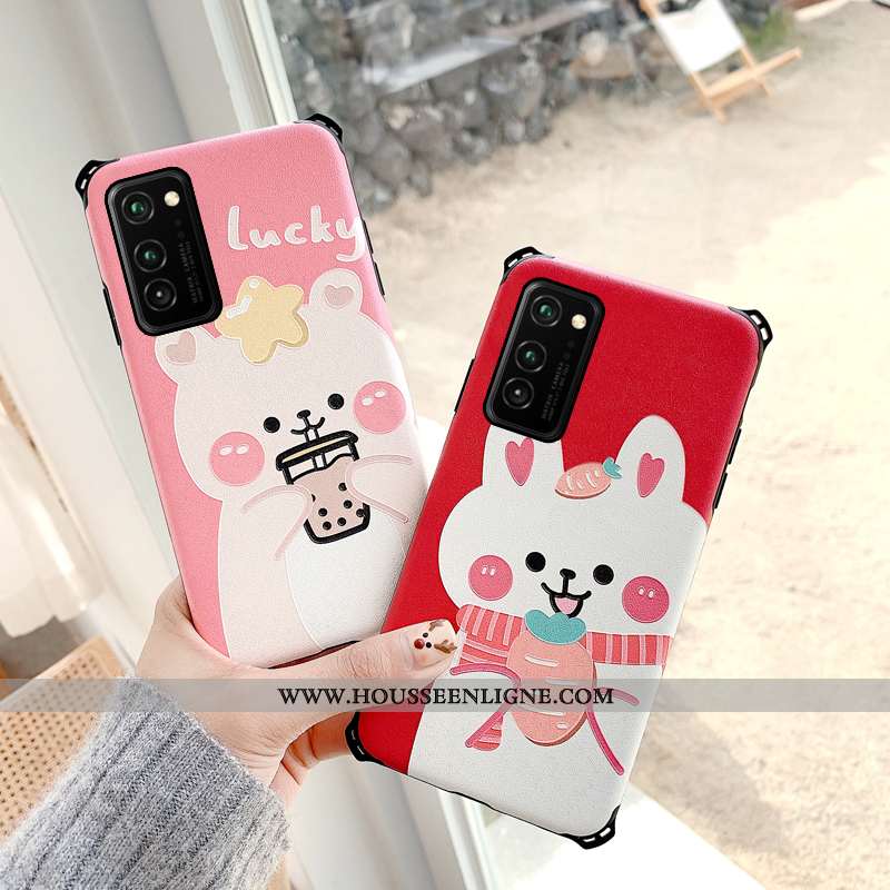 Coque Honor View30 Silicone Protection Étui Téléphone Portable Ours Tout Compris Rouge