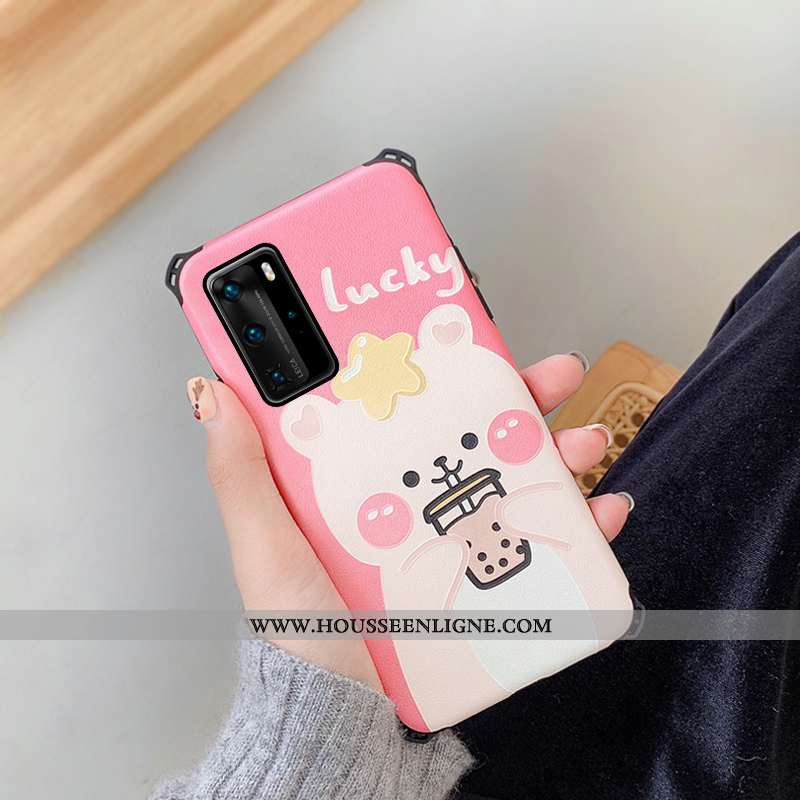 Coque Honor View30 Silicone Protection Étui Téléphone Portable Ours Tout Compris Rouge