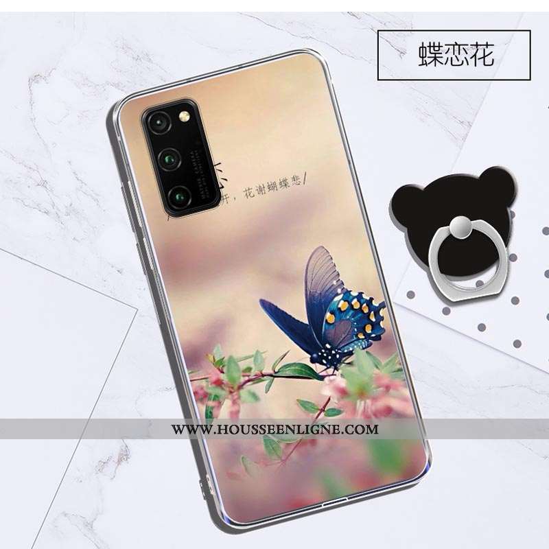 Coque Honor View30 Transparent Dessin Animé Violet Protection Charmant Tout Compris Étui