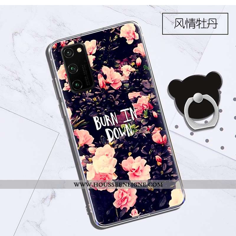 Coque Honor View30 Transparent Dessin Animé Violet Protection Charmant Tout Compris Étui