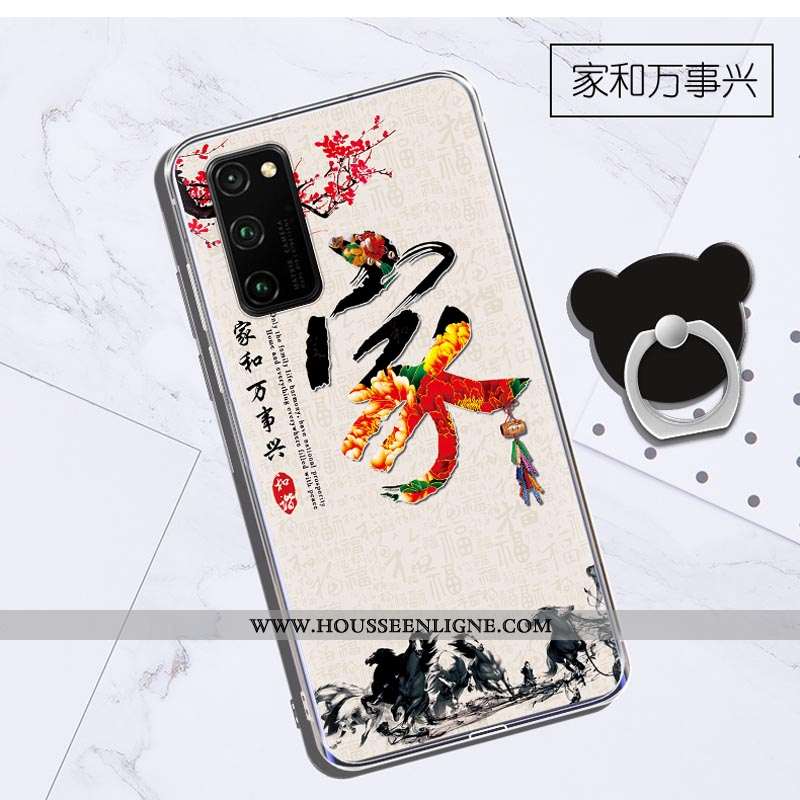 Coque Honor View30 Transparent Dessin Animé Violet Protection Charmant Tout Compris Étui