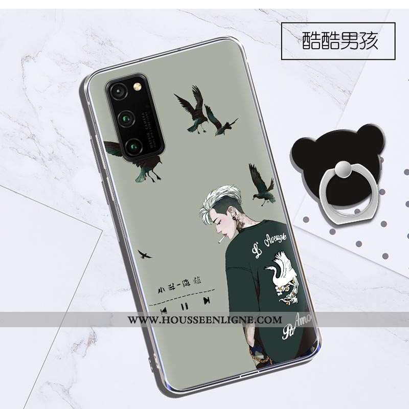 Coque Honor View30 Transparent Dessin Animé Violet Protection Charmant Tout Compris Étui