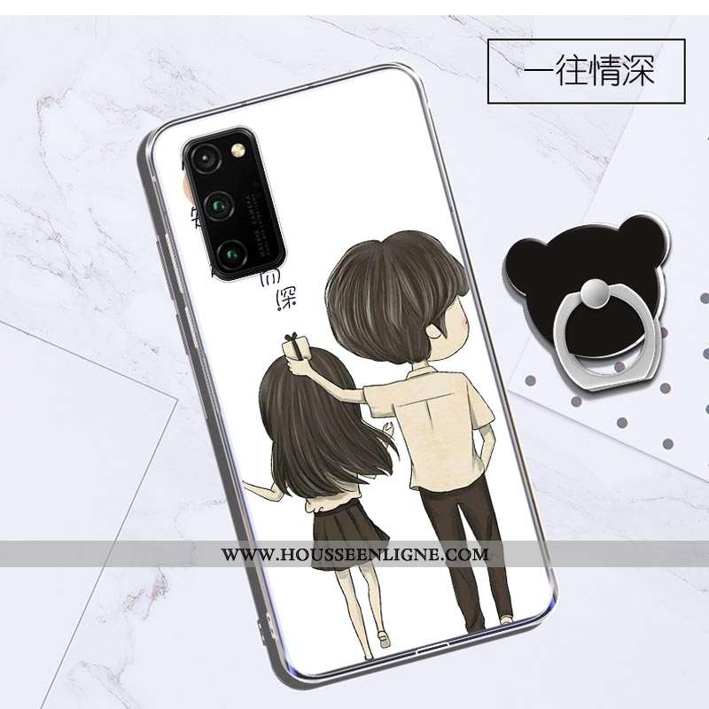 Coque Honor View30 Transparent Dessin Animé Violet Protection Charmant Tout Compris Étui