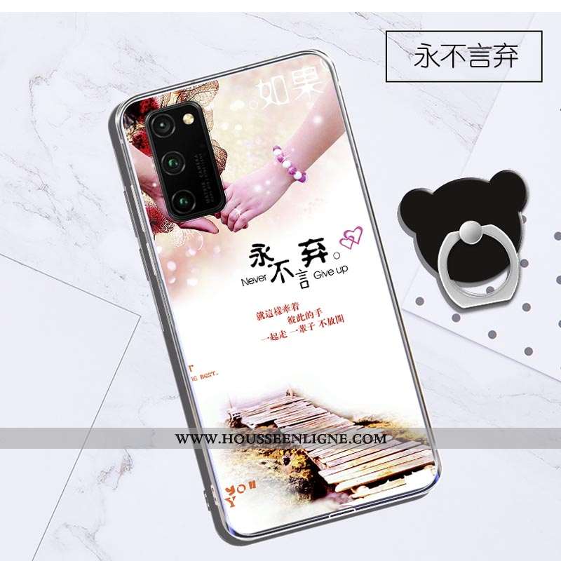 Coque Honor View30 Transparent Dessin Animé Violet Protection Charmant Tout Compris Étui