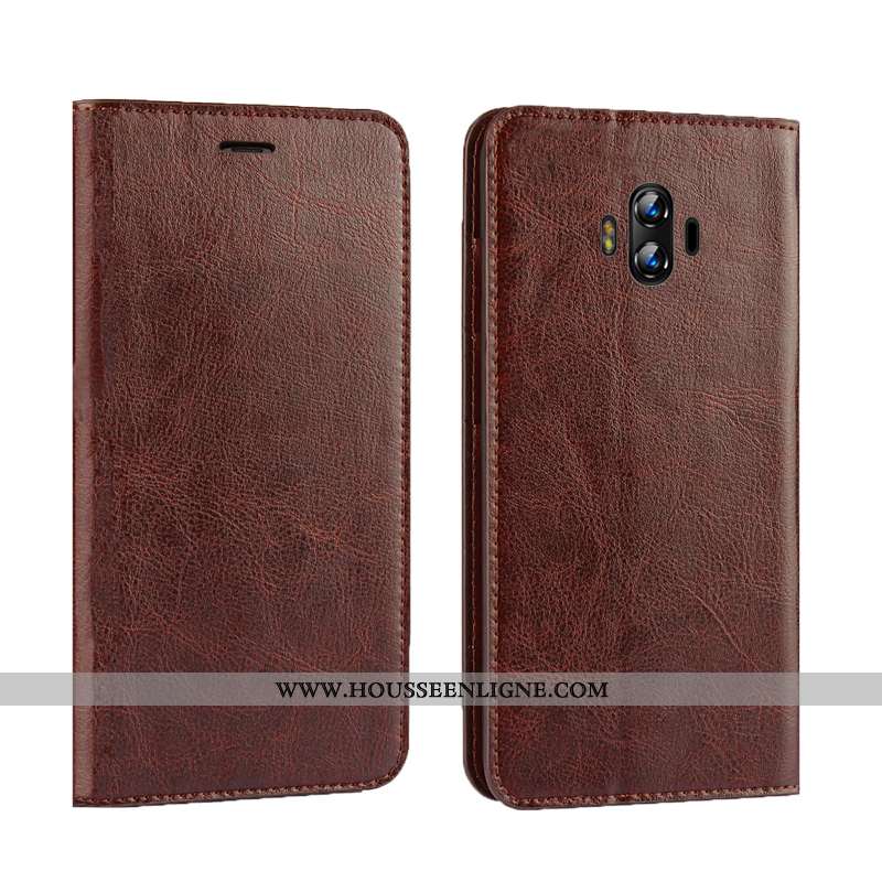 Coque Huawei Mate 10 Cuir Protection Téléphone Portable Clamshell Simple Bovins Verte