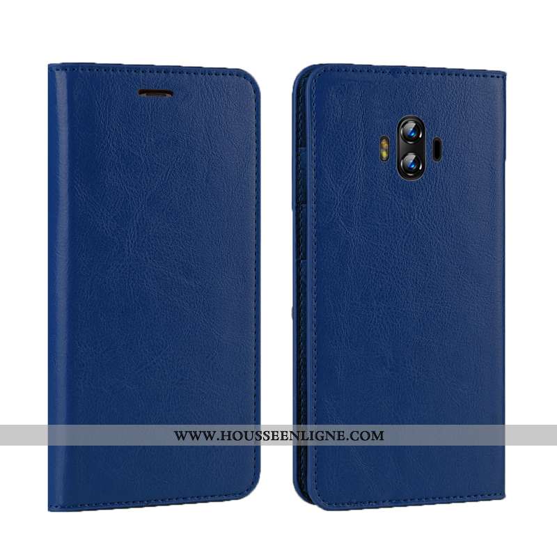 Coque Huawei Mate 10 Cuir Protection Téléphone Portable Clamshell Simple Bovins Verte