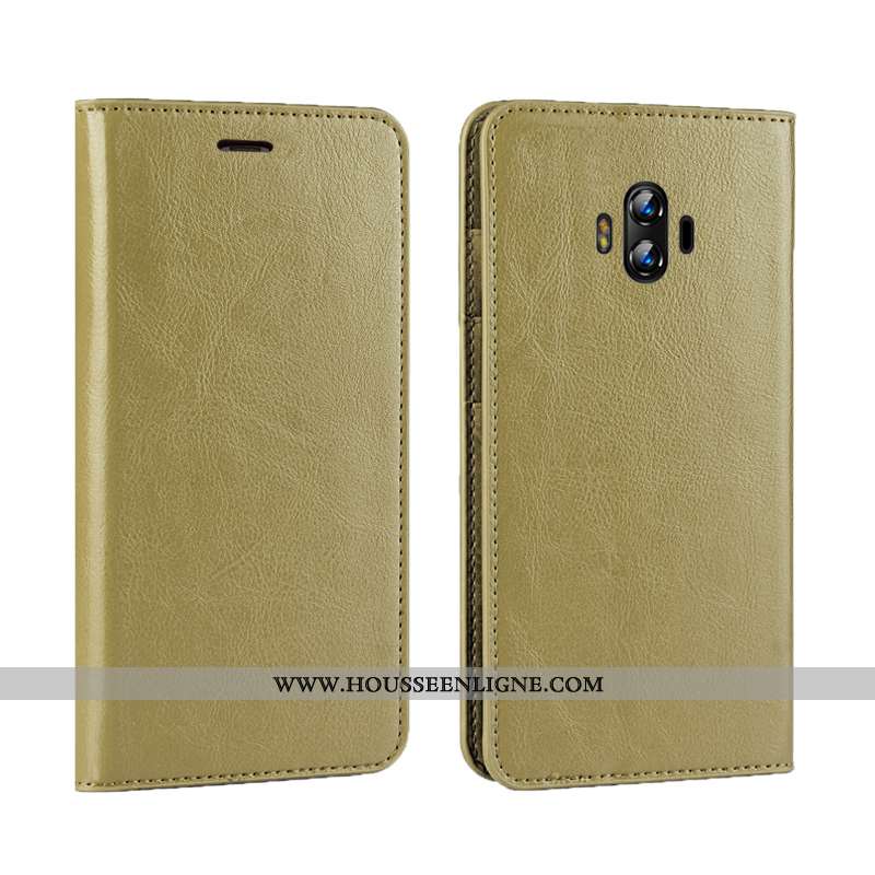 Coque Huawei Mate 10 Cuir Protection Téléphone Portable Clamshell Simple Bovins Verte